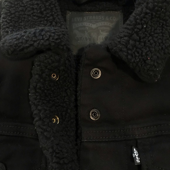 😍Levi’s Black Wool Lined Denim Jacket - Picture 5 of 6